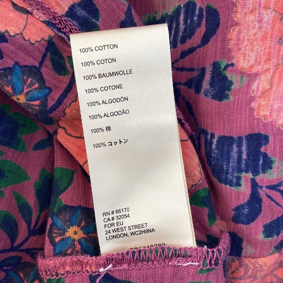 New Anthropologie Saturday Sunday Purple Floral Long Sleeve Tee XS - Picture 5 of 5